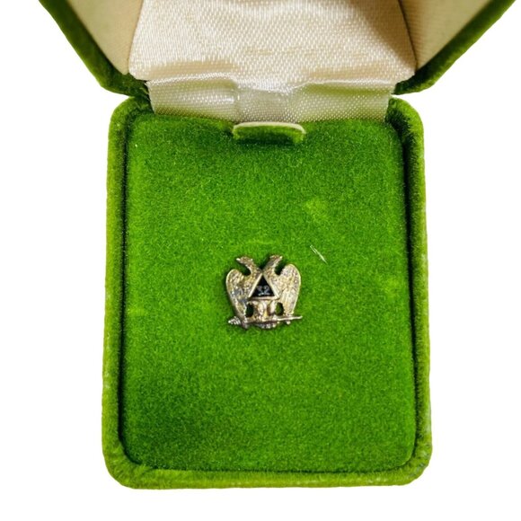 Vintage Scottish Rite Masonic Double Headed Eagle Masonic Pin u - Picture 2 of 2